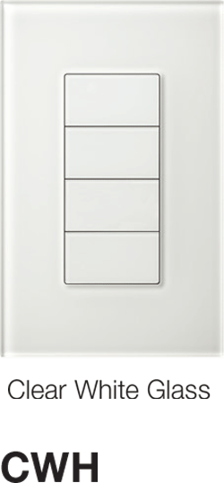 Lutron Palladiom Keypad Clear White Glass